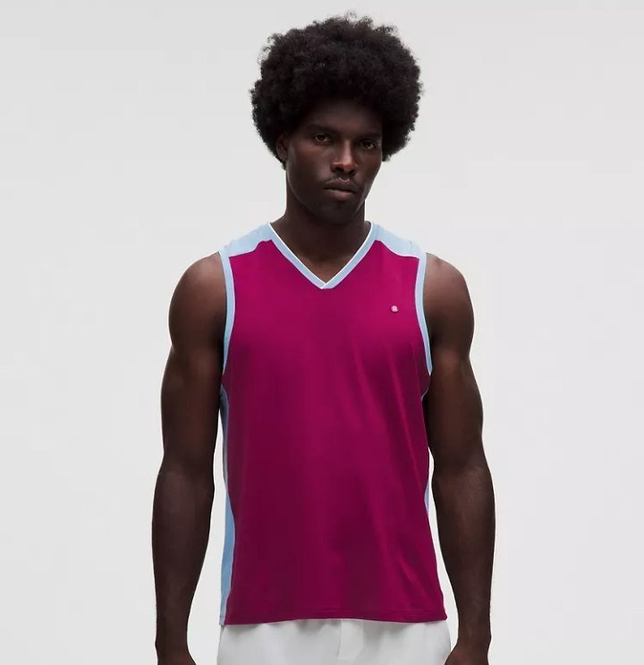 Pique Mesh-Panel Sleeveless Tennis Shirt