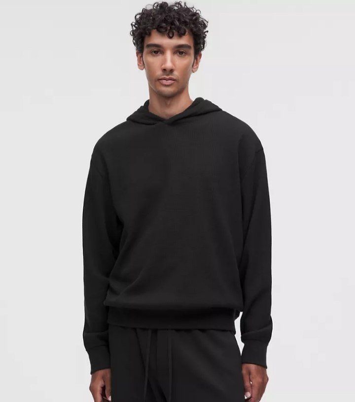 Cotton-Blend Relaxed-Fit Waffle Knit Hoodie