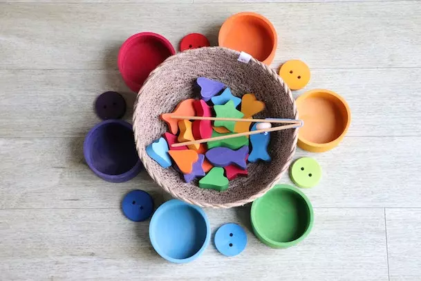 different colorful color shapes placed in bowl