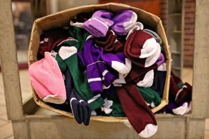 Socks made by widows in Congo as a means to make a living