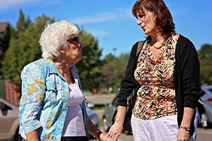 Delores Fitzgerald and fellow donor/quilt sewer