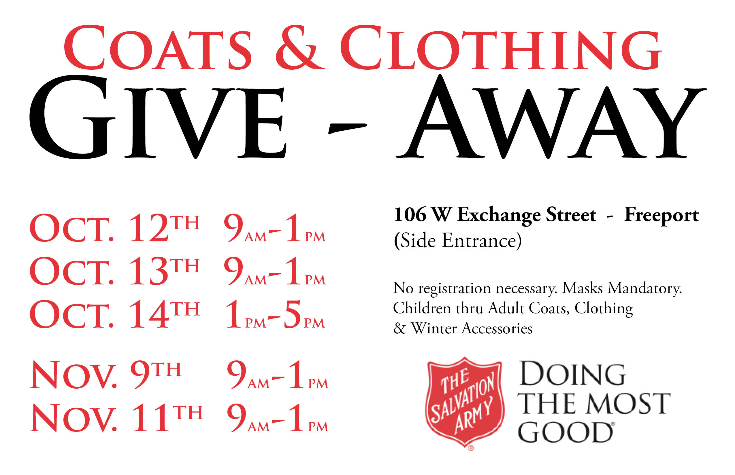 Coat & Clothing Give-Away Image