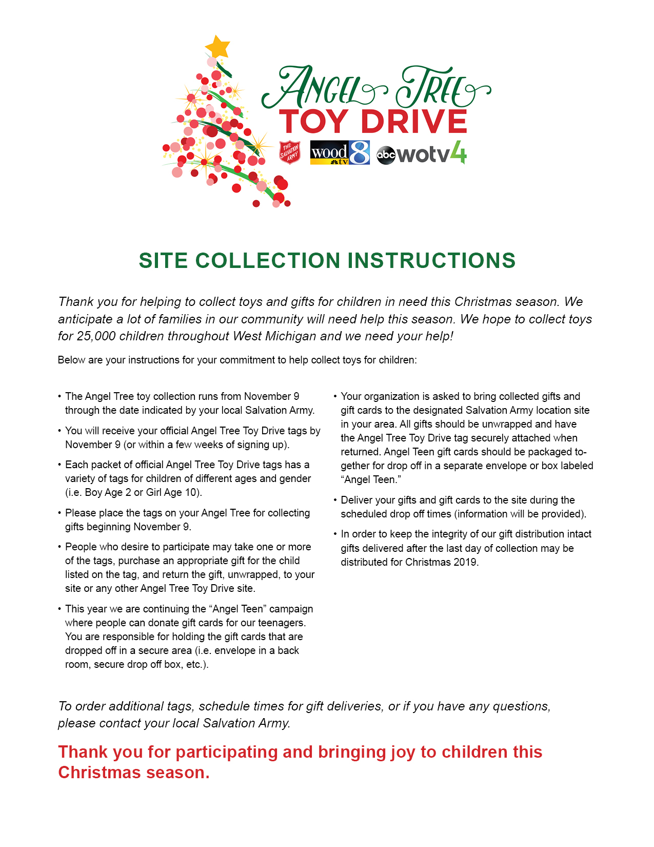 Angel Tree Resources - Western Michigan and Northern Indiana