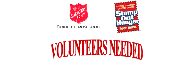 Volunteers Needed - The Salvation Army - Stamp Out Hunger Food Drive Image