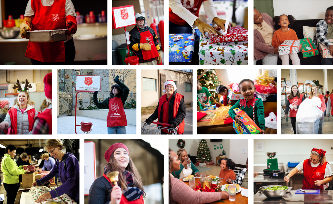 Photo collage of Salvation Army volunteers