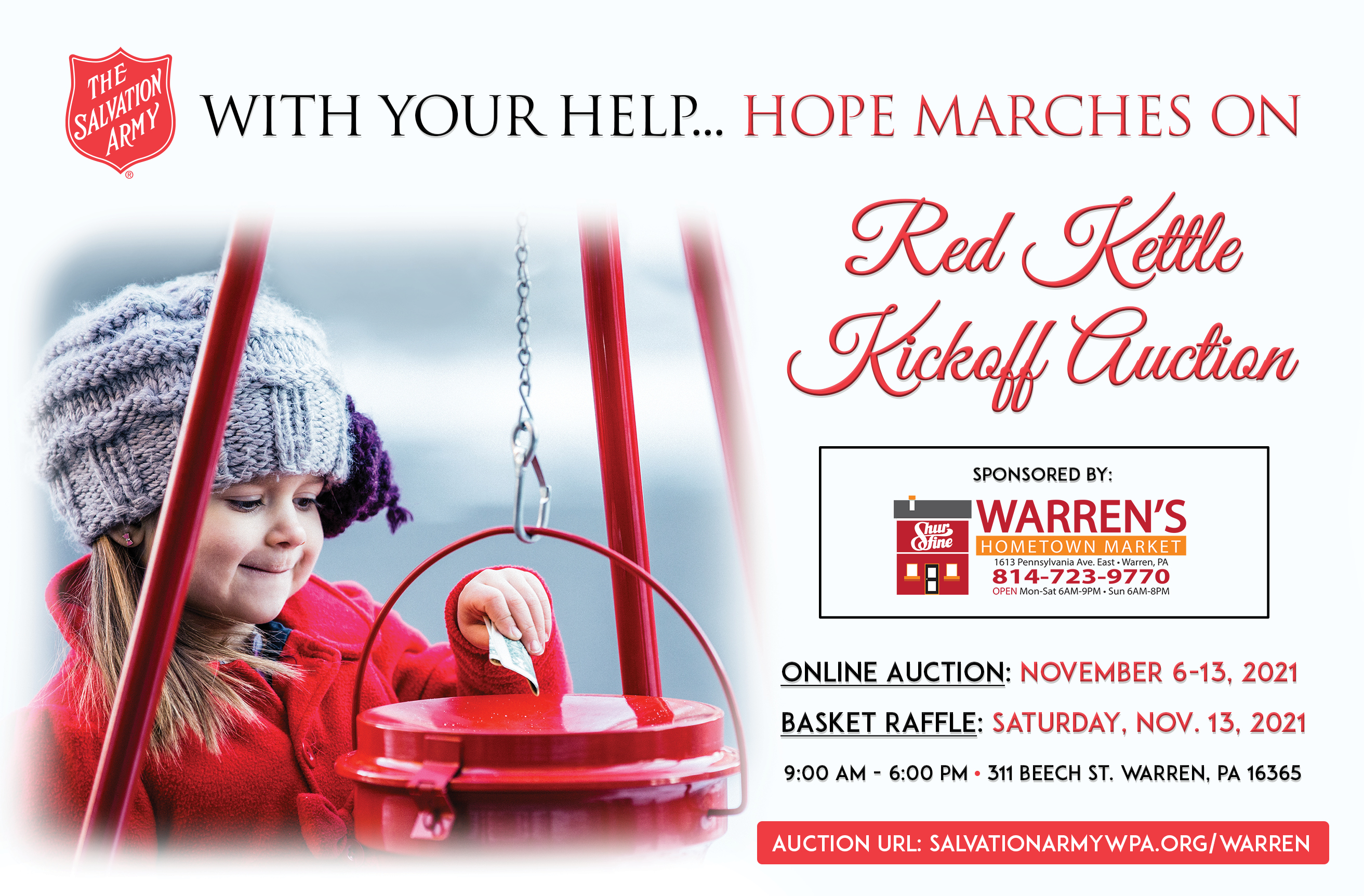 Warren Red Kettle Kickoff Online Auction/Basket Raffle Image