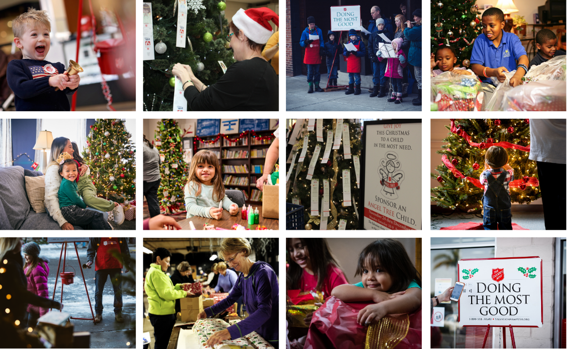 Photo collage of Salvation Army volunteers