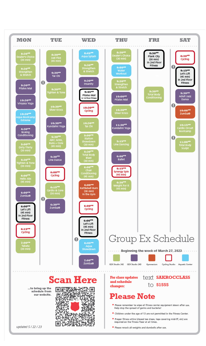 GEX Schedule Salvation Army Philadelphia Kroc Center