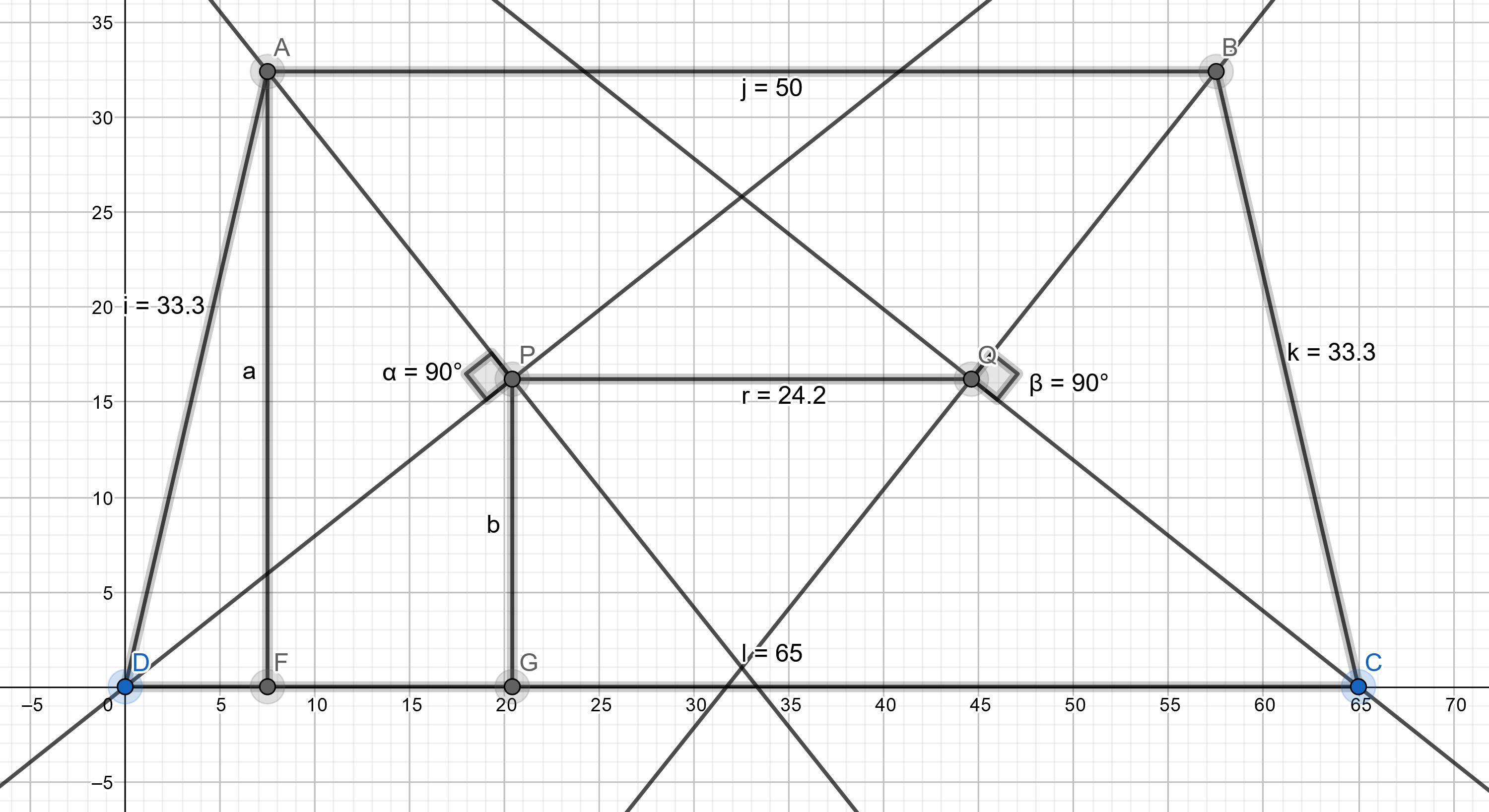 In an isosceles trapezoid ABCD, parallel bases AB and CD have lengths