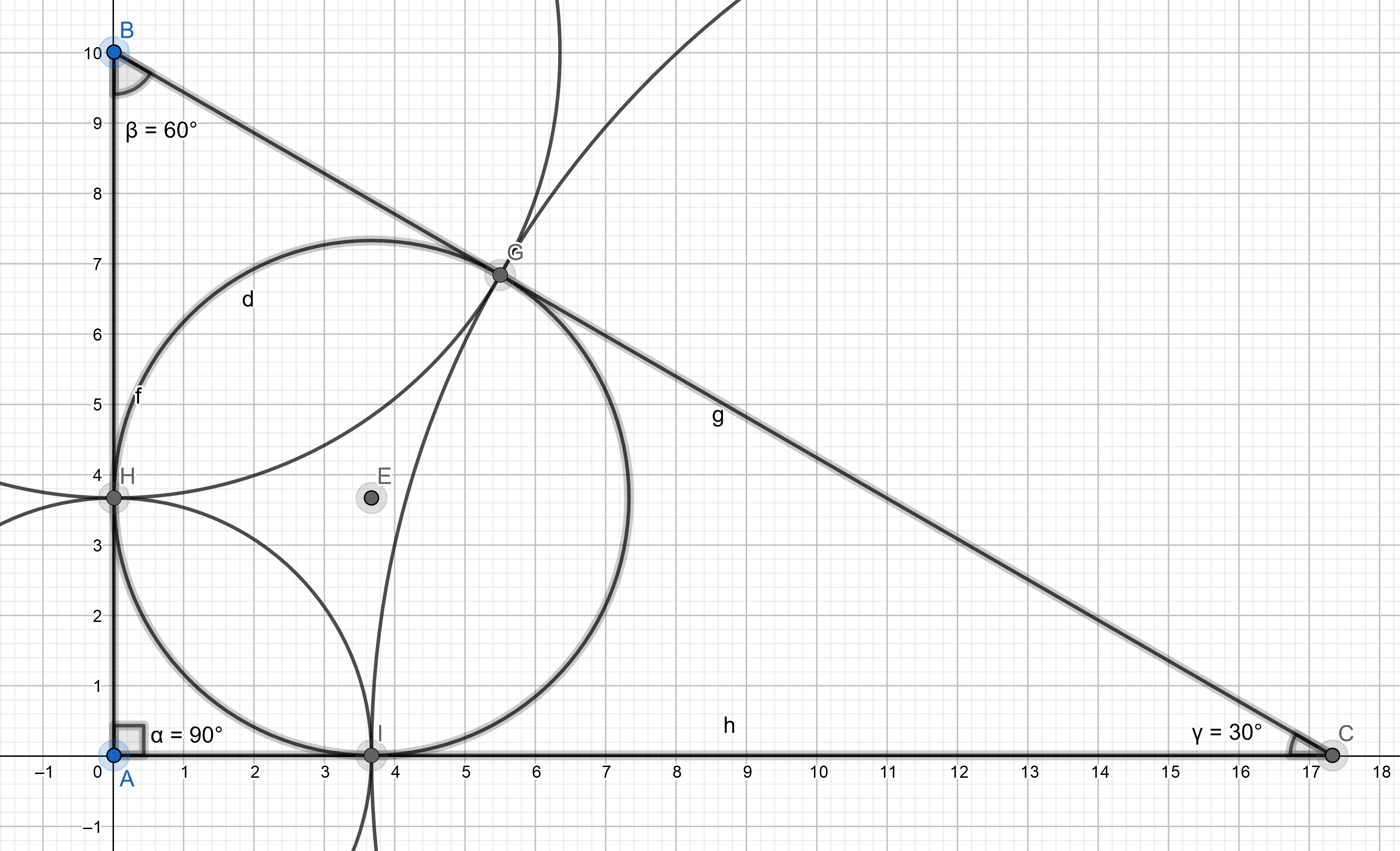Let T be a 306090 triangle with a hypotenuse of 20. There are three
