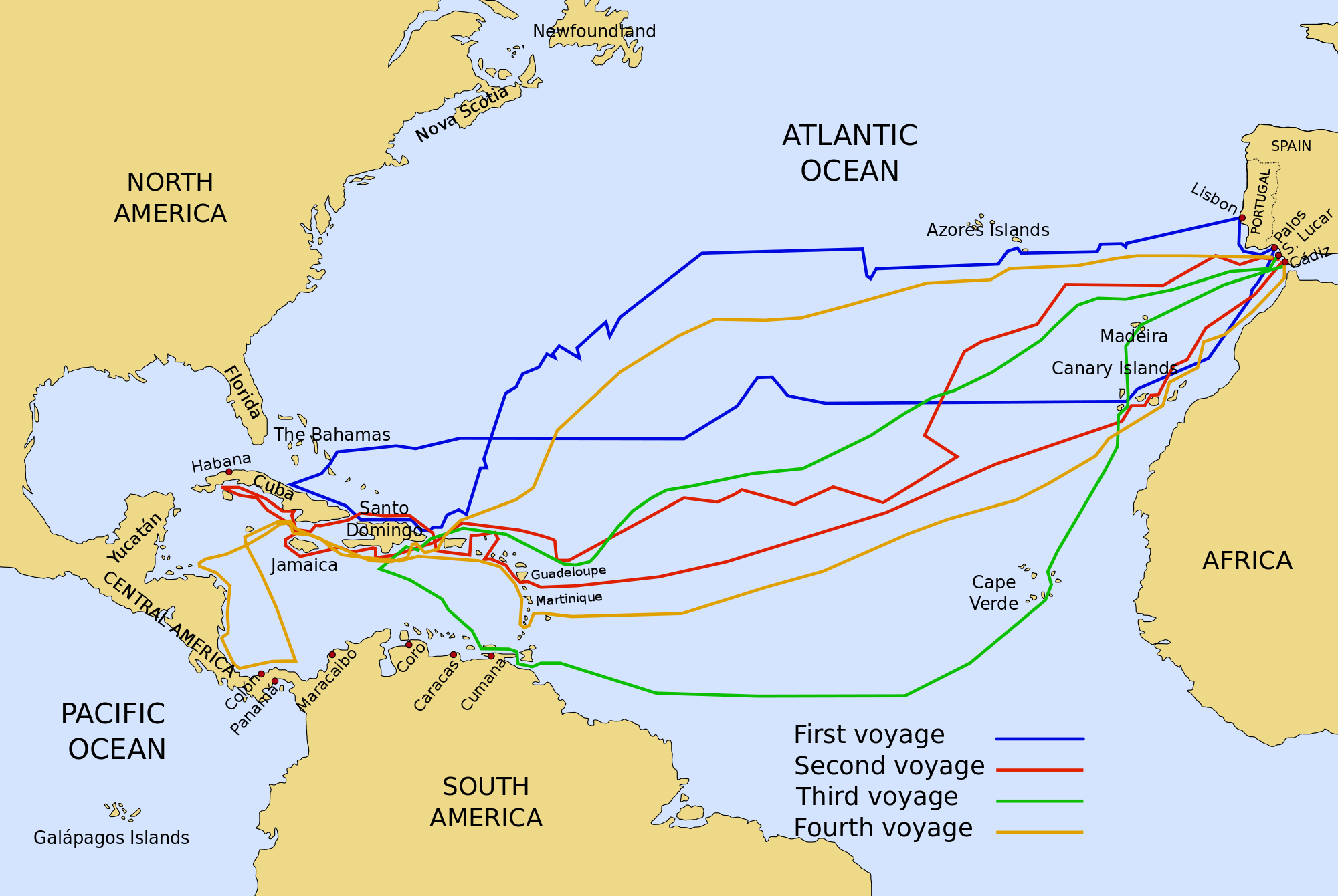 Where did christopher columbus land in the united states enotes