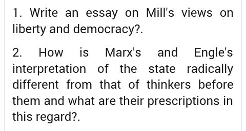 Write An Essay On Mills Views On Liberty And Democracy Enotes Write An Essay On Mills Views On Liberty And Democracy Public Health Essay also Proposal Essay Topics List Fahrenheit 451 Essay Thesis
