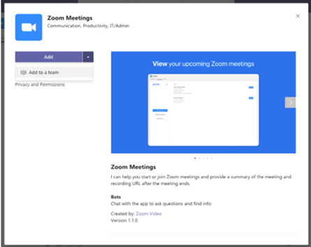 Zoom For Microsoft Teams App Marketplace