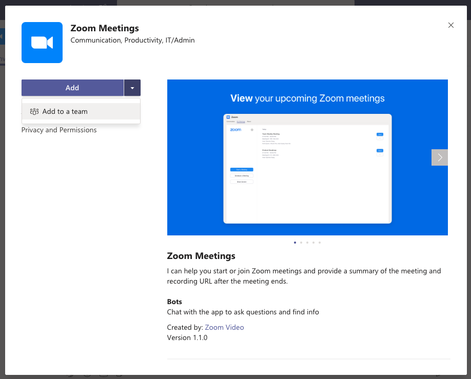 Zoom For Microsoft Teams App Marketplace