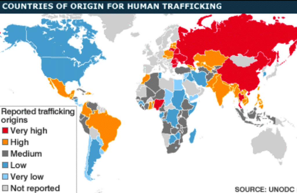 Image result for where is human trafficking most common