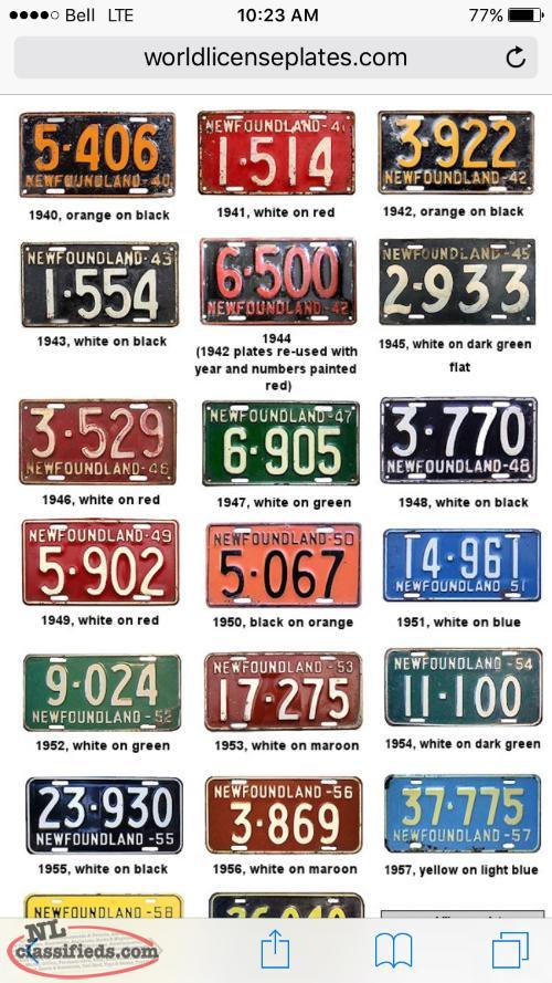 NEWFOUNDLAND LICENCE PLATES Grand Falls Windsor, Newfoundland