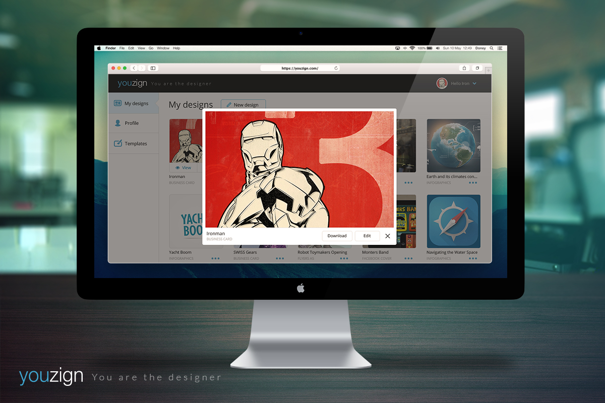 View pop-up in iMac