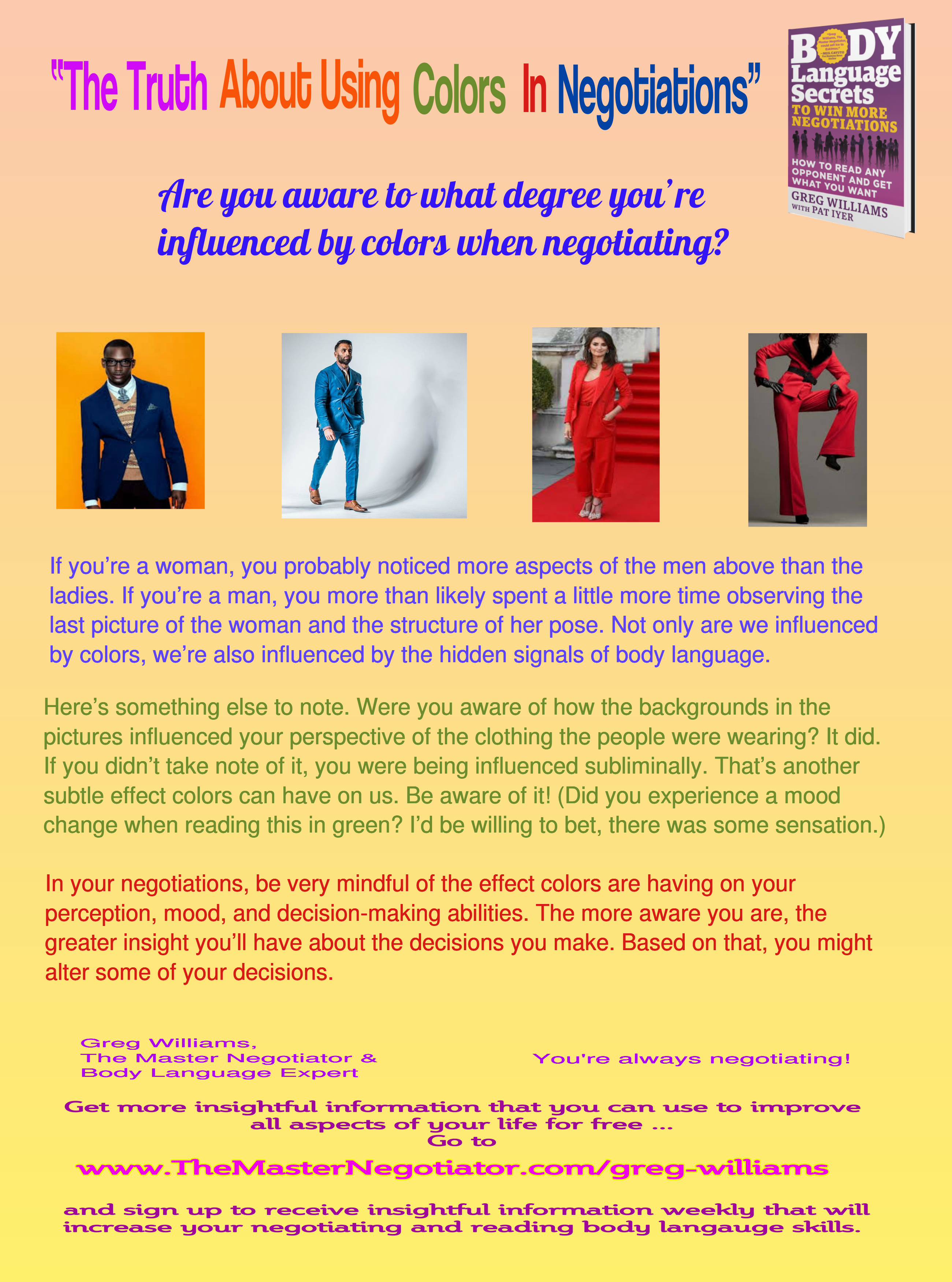 The Truth About Using Colors In Negotiations