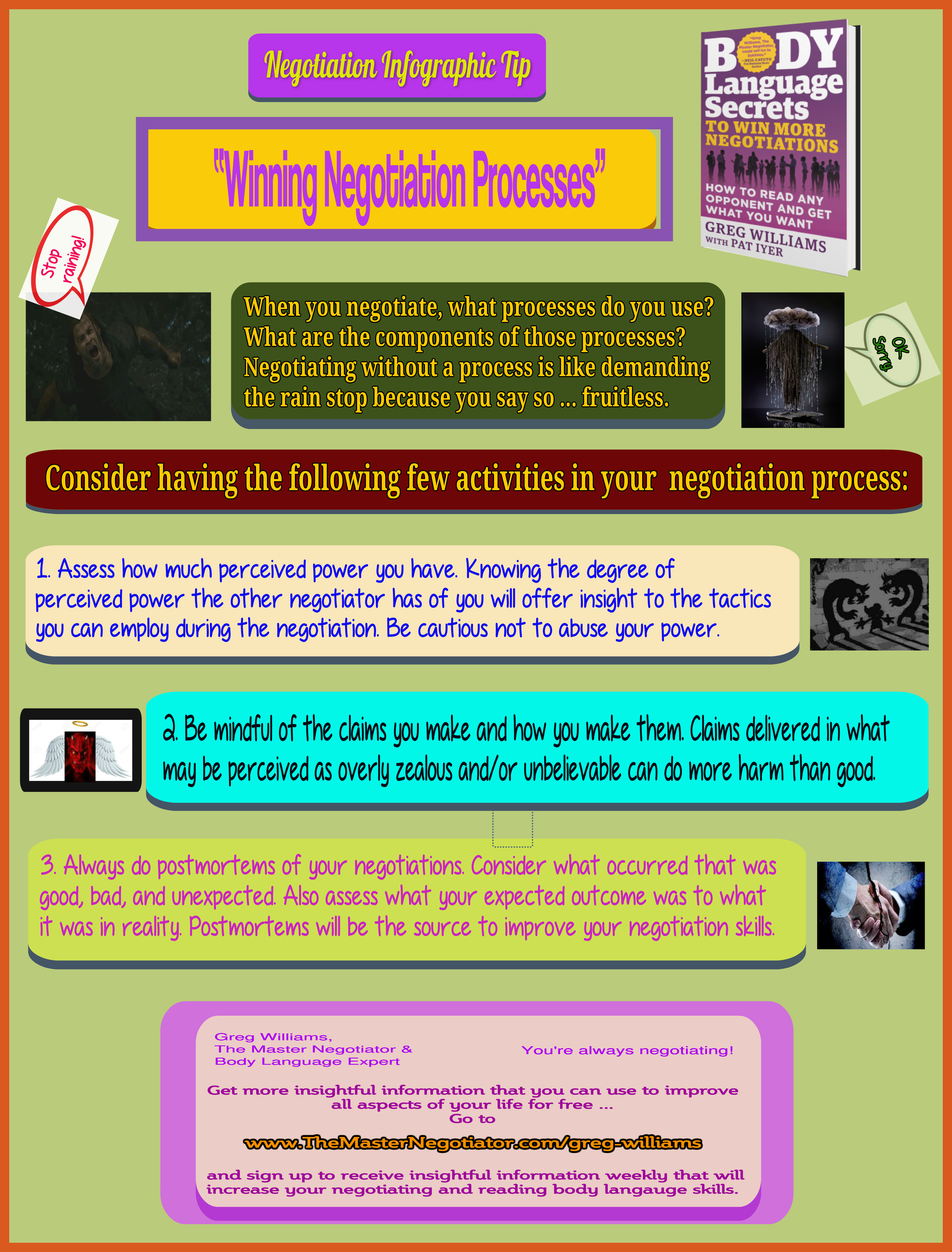 Winning Negotiation Processes, How to win negotiations, How to read body language, How to fight chaos, how to chaos, How to negotiate better, Value perception in negotiations, How to be successful, the meaning of success, Subliminal messages, Negotiate better, How to deal with difficult people, strategies to combat dealing with difficult people, How to win negotiations, How to negotiate better, Body Language Secrets to Win More Negotiations, Body Language Secrets, How to Win More Negotiations, Greg Williams, The Master Negotiator & Body Language Expert, The Master Negotiator, Body Language Expert Winning Negotiation Processes