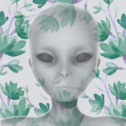 Alien Jh Cameleon Fond Blc Fleurs Cool 2 Youzign