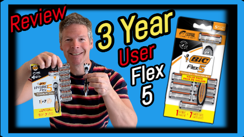 BIC Hybrid Flex 5 Titanium 5 Blade Disposable Razors for Men | Youzign