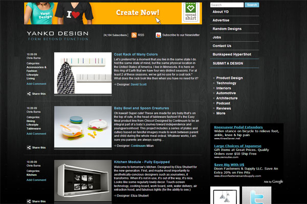 yankodesign - 25+ Inspirational Blog Designs yankodesign - 25+ Inspirational Blog Designs