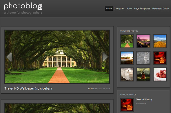 100 Best Premium WordPress Themes of 2009 - WordPress template - PhotoBlog