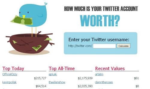 60+ Must Know Twitter Tools and Applications-What_is_My_Twitter_Account _Worth