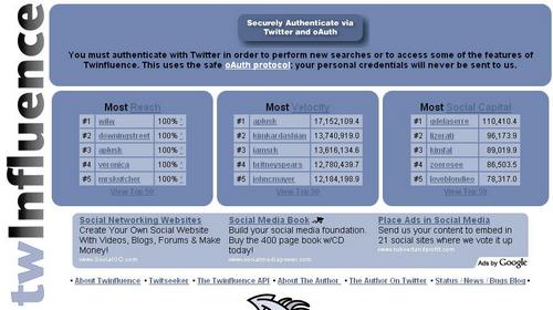60+ Must Know Twitter Tools and Applications-twInfluence