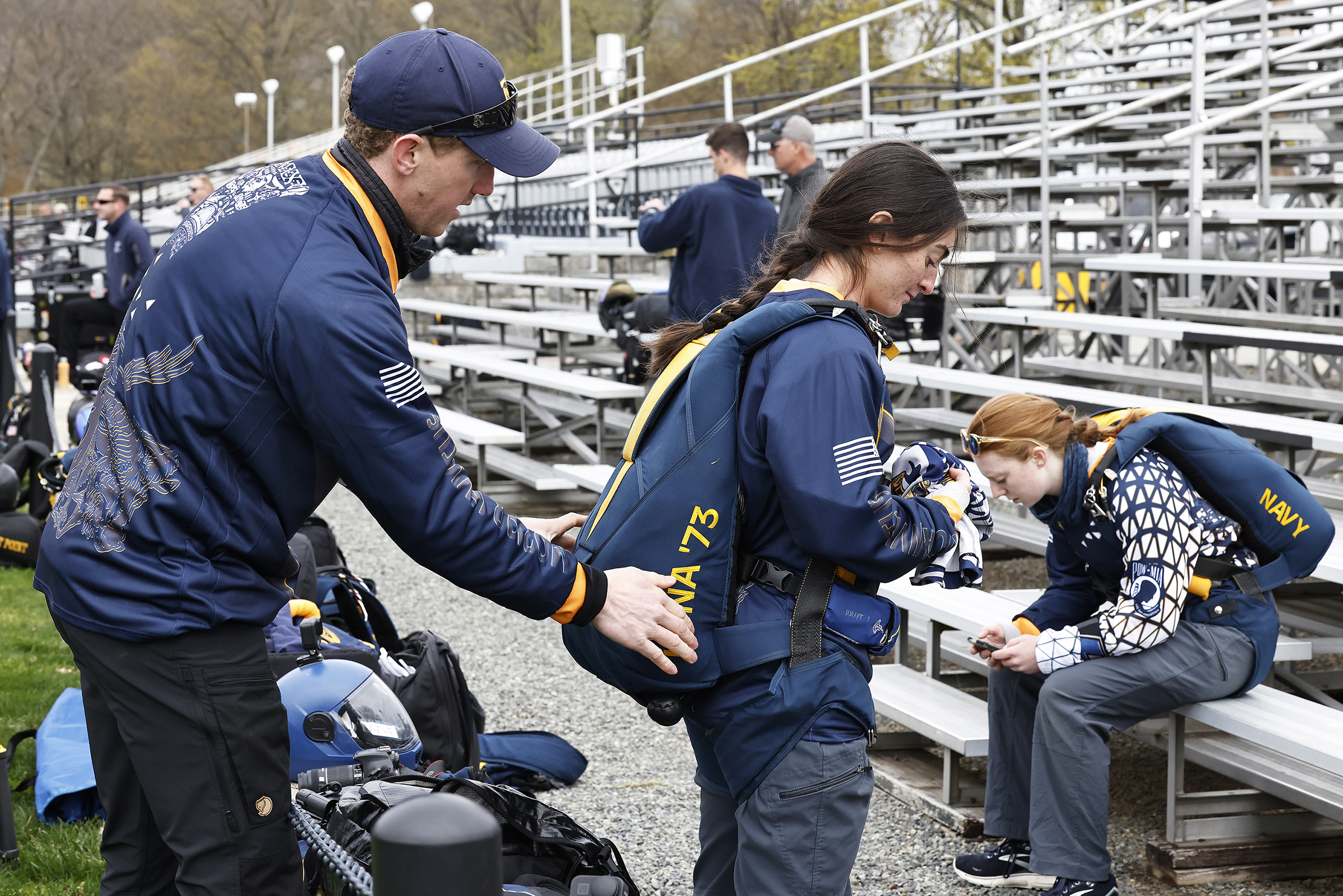 The Army West Point Parachute Team hosted the Air Force Academy and Naval Academy Parachute Teams for the annual Inter-Service Academy Meet (ISAM) on April 19-20 on The Plain.  (Photo by Eric S. Bartelt/USMA PAO)