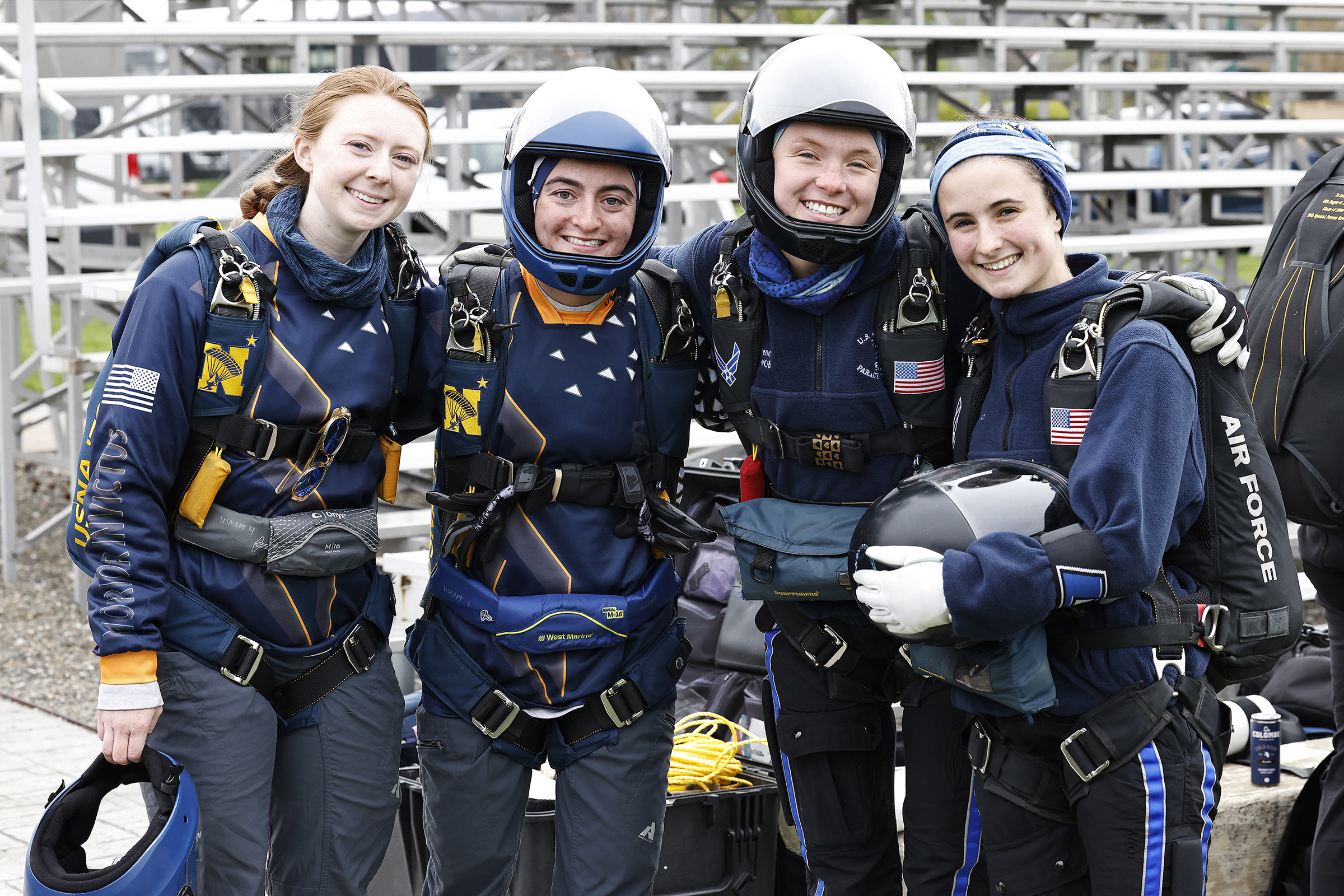 The Army West Point Parachute Team hosted the Air Force Academy and Naval Academy Parachute Teams for the annual Inter-Service Academy Meet (ISAM) on April 19-20 on The Plain.  (Photo by Eric S. Bartelt/USMA PAO)