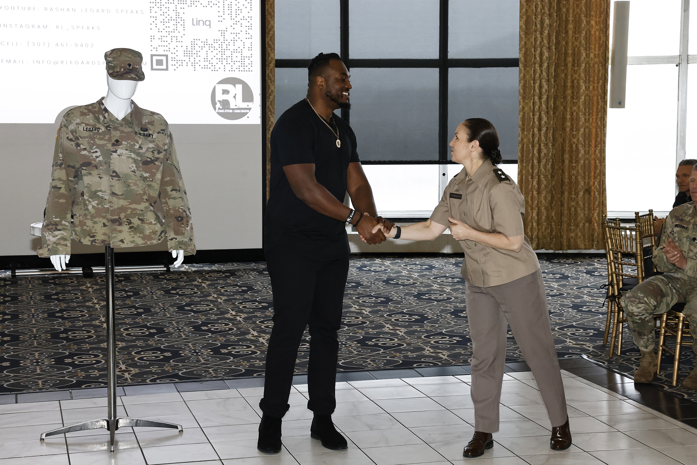 The U.S. Military Academy Sexual Harassment/Assault Prevention (SHARP) program hosted the kickoff event of Sexual Assault Awareness and Prevention Month (SAAPM) featuring spoken word poet, Rashan Legard, on April 2 at Eisenhower Hall Theatre. Legard also spoke to the West Point community during a SAAPM luncheon on April 3 at the West Point Club.  (Photo by Eric S. Bartelt/USMA PAO)