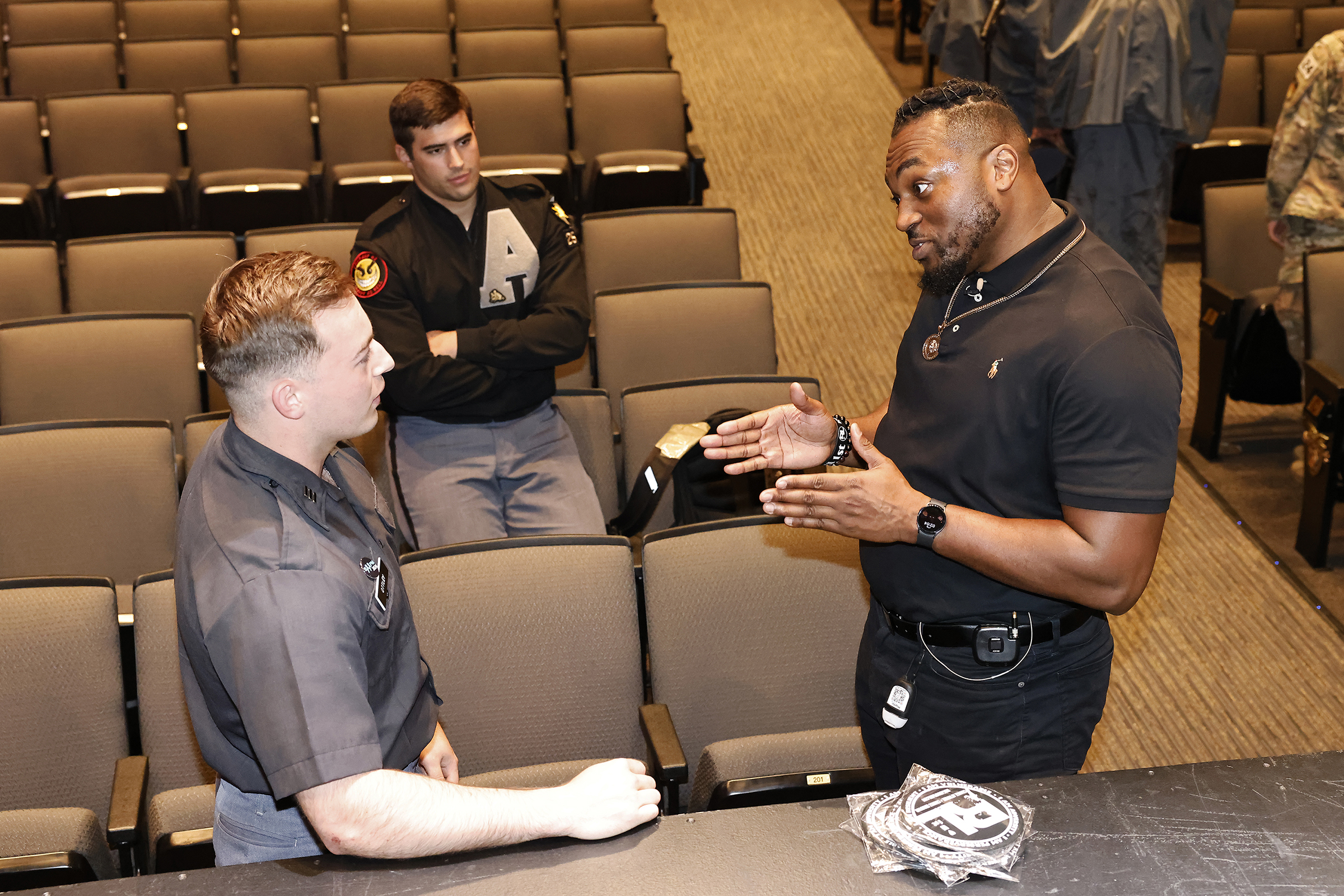 The U.S. Military Academy Sexual Harassment/Assault Prevention (SHARP) program hosted the kickoff event of Sexual Assault Awareness and Prevention Month (SAAPM) featuring spoken word poet, Rashan Legard, on April 2 at Eisenhower Hall Theatre. Legard also spoke to the West Point community during a SAAPM luncheon on April 3 at the West Point Club.  (Photo by Eric S. Bartelt/USMA PAO)