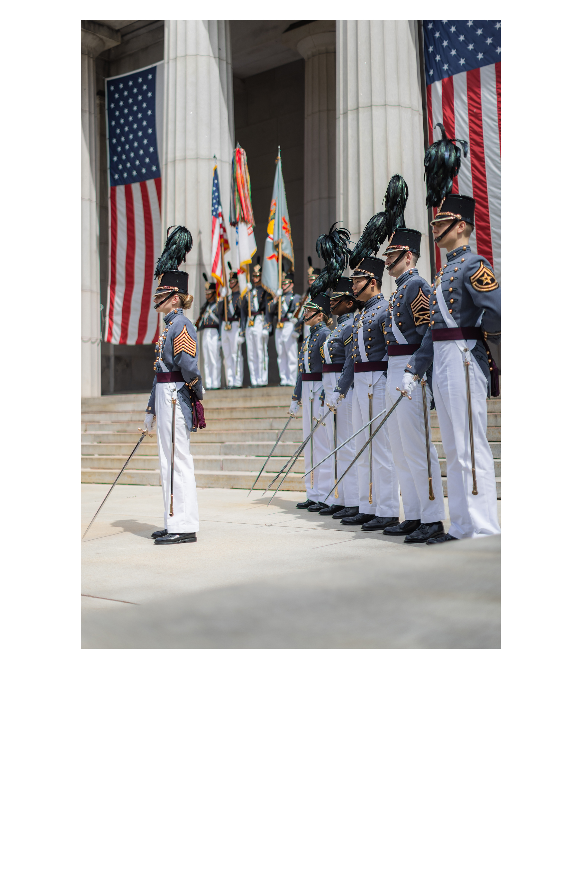 Several members from the U.S. Military Academy, including the U.S. Corps of Cadets Regimental Staff performing honor guard duties, the West Point Band performing Taps, West Point Military Police Color Guard firing salutary volleys, and Dean of the Academic Board Brig. Gen. Shane Reeves speaking and laying the wreath on behalf of President Joseph R. Biden during the Ulysess S. Grant Wreath Laying Ceremony to celebrate his 202nd birthday. The ceremony took place April 27 at the Gen. Grant National Memorial in