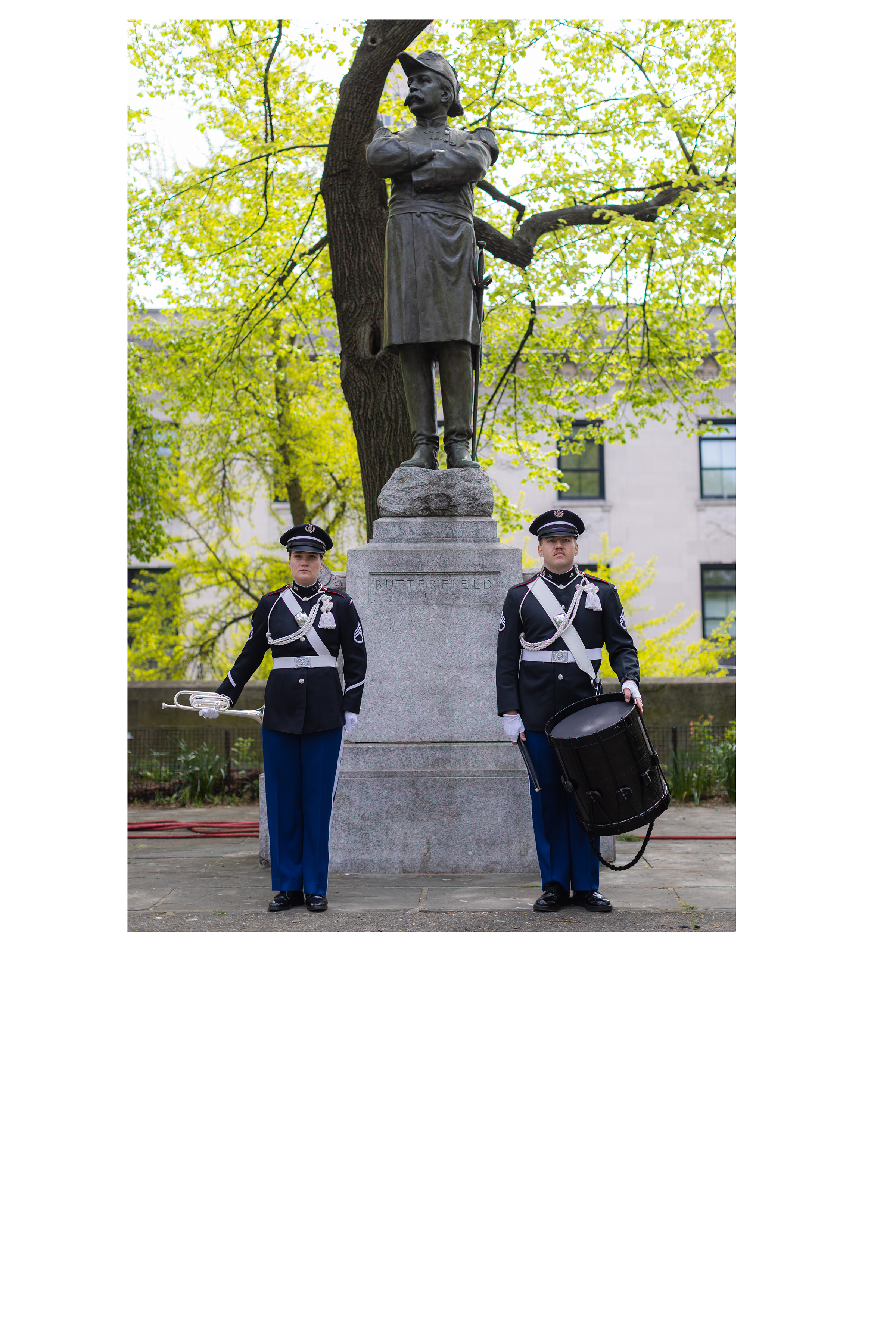 Several members from the U.S. Military Academy, including the U.S. Corps of Cadets Regimental Staff performing honor guard duties, the West Point Band performing Taps, West Point Military Police Color Guard firing salutary volleys, and Dean of the Academic Board Brig. Gen. Shane Reeves speaking and laying the wreath on behalf of President Joseph R. Biden during the Ulysess S. Grant Wreath Laying Ceremony to celebrate his 202nd birthday. The ceremony took place April 27 at the Gen. Grant National Memorial in