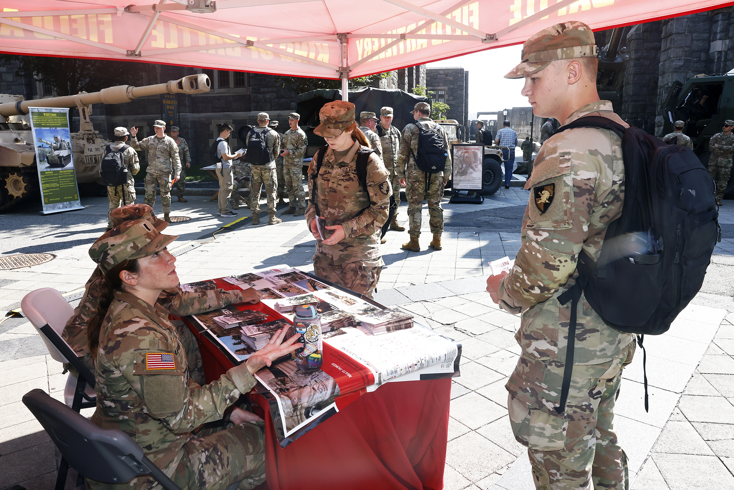 The Corps of Cadets got a glimpse of their future as they ventured throughout Central Area seeing displays from all the Army branches and some functional areas during Branch Week from Aug. 26-29 at West Point. (Photo by Eric S. Bartelt/USMA PAO)