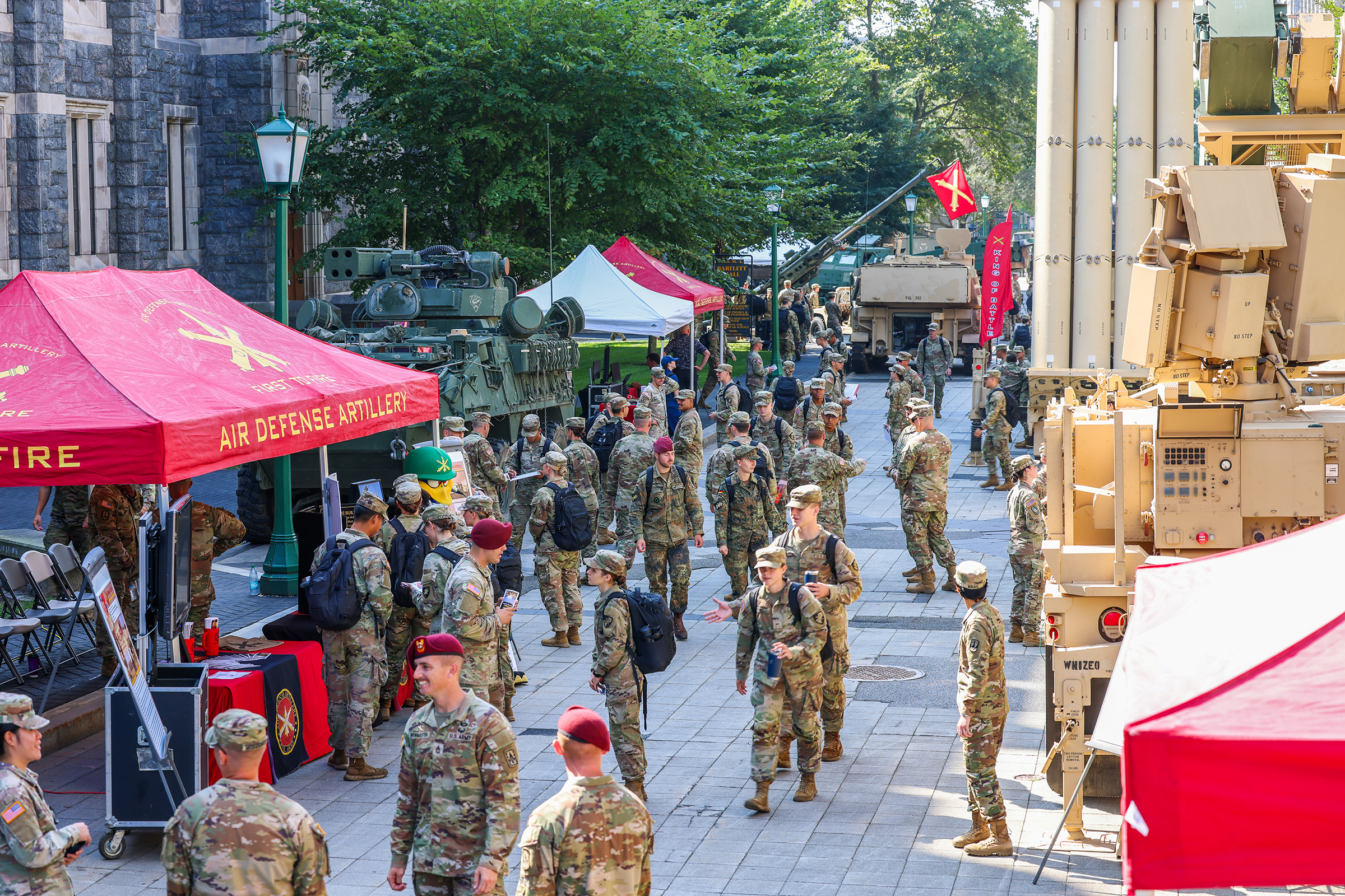 The Corps of Cadets got a glimpse of their future as they ventured throughout Central Area seeing displays from all the Army branches and some functional areas during Branch Week from Aug. 26-29 at West Point. (Photo by Sgt. 1st Class Alan Brutus/USMA PAO)