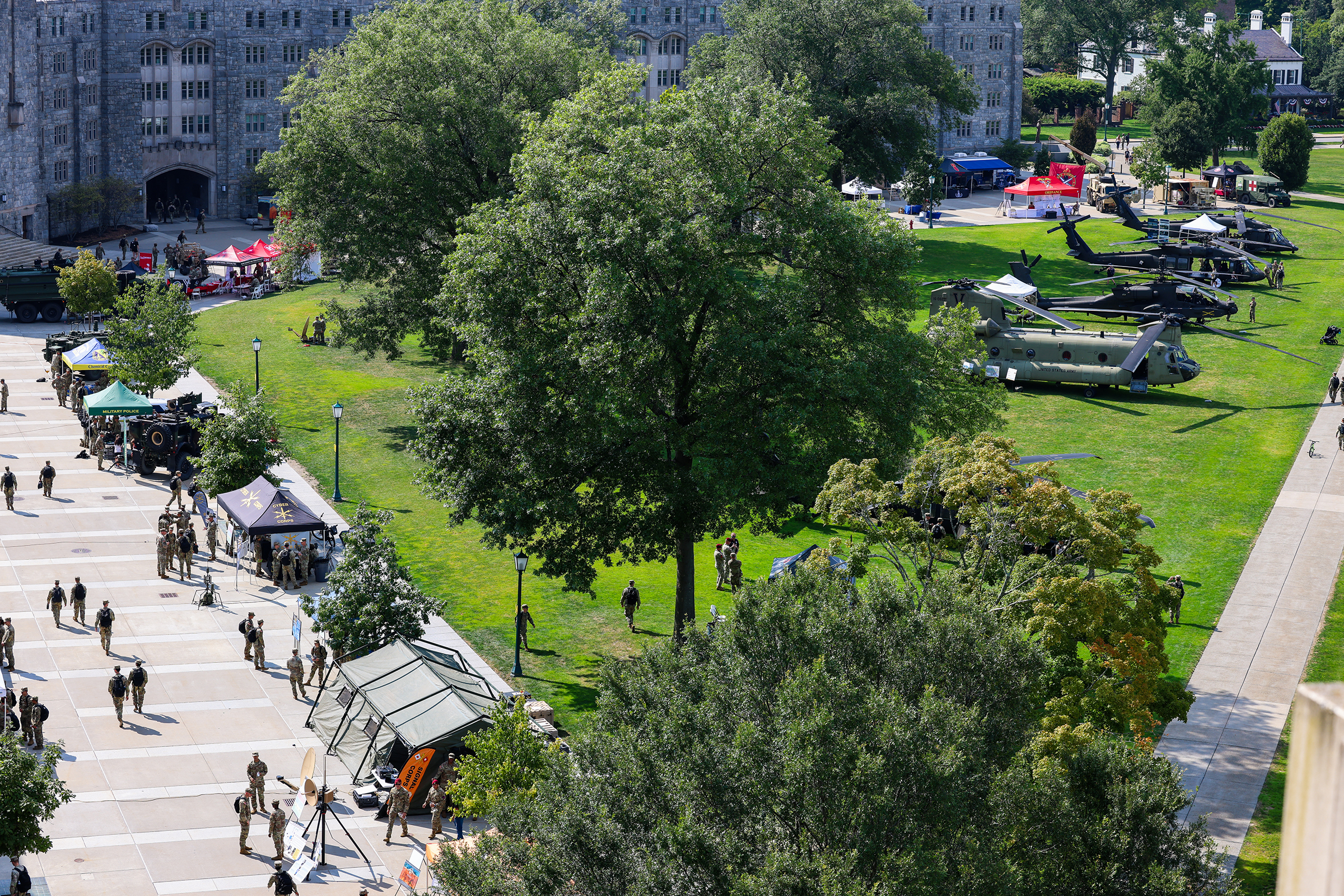 The Corps of Cadets got a glimpse of their future as they ventured throughout Central Area seeing displays from all the Army branches and some functional areas during Branch Week from Aug. 26-29 at West Point. (Photo by Sgt. 1st Class Alan Brutus/USMA PAO)