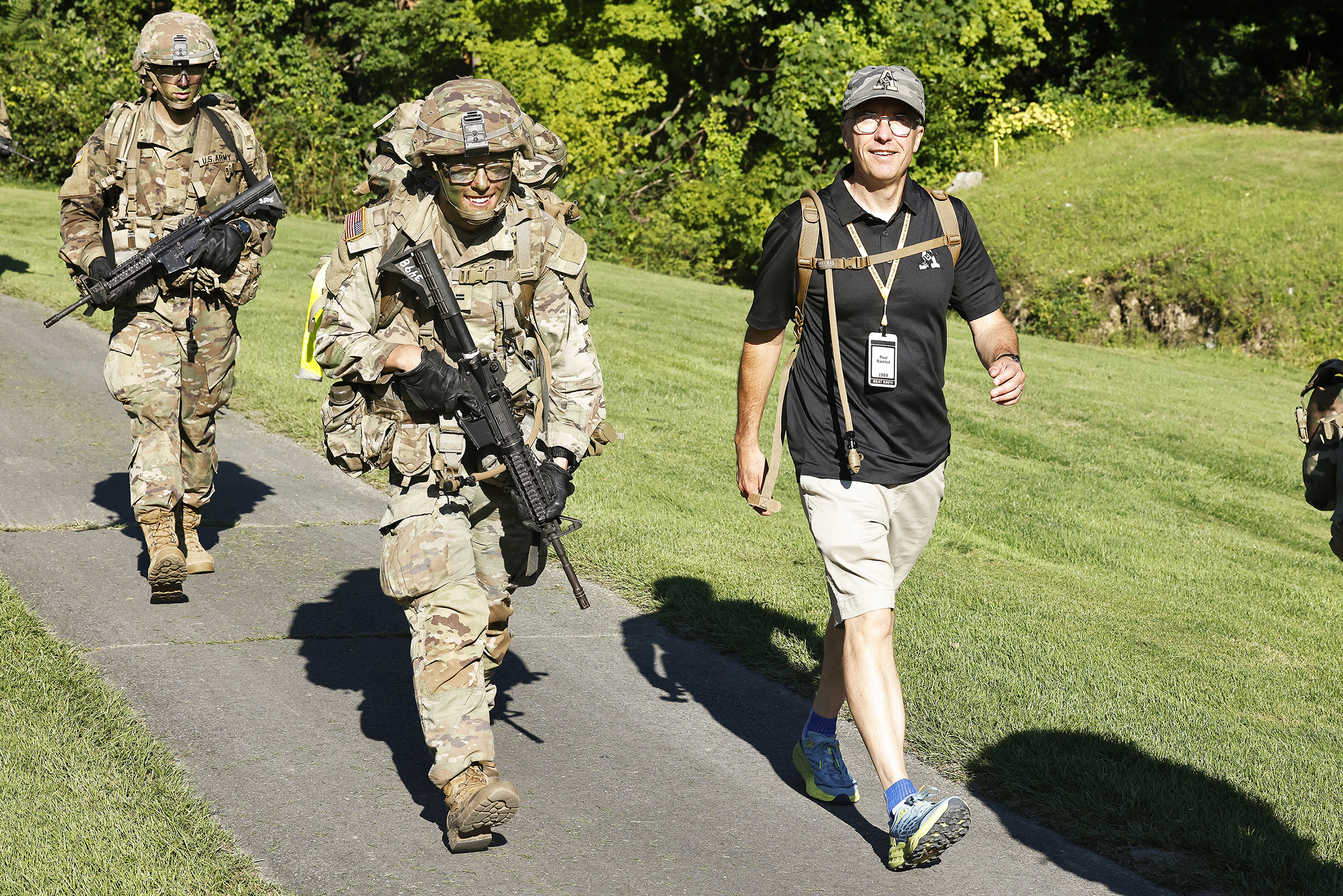 The U.S. Military Academy Class of 2028 completes its Cadet Basic Training with March Back on Aug. 12 at West Point. The new cadets marched 14 miles from Camp Buckner to the Victor Constant Ski Slope where they had a brief respite before making their final journey to the Superintendent's house to finish the march. They were accompanied by several graduates on the route, including many from their 50-year affiliate class, the Class of 1978. 