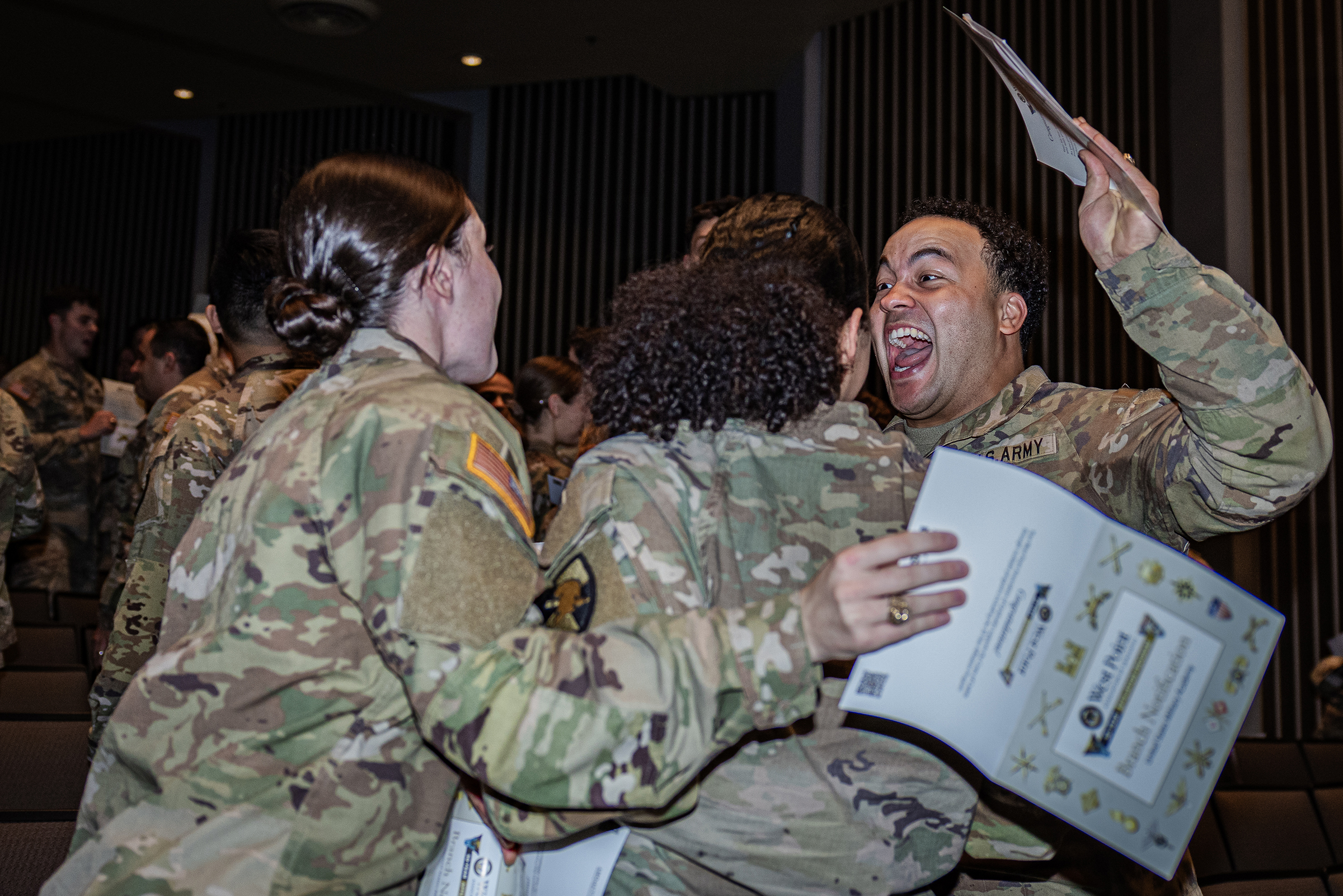 Class of 2025 Cadets receive their branches during Branch Night on Dec. 4 at Eisenhower Hall.  (Photo by Jorge Garcia/USMA PAO)