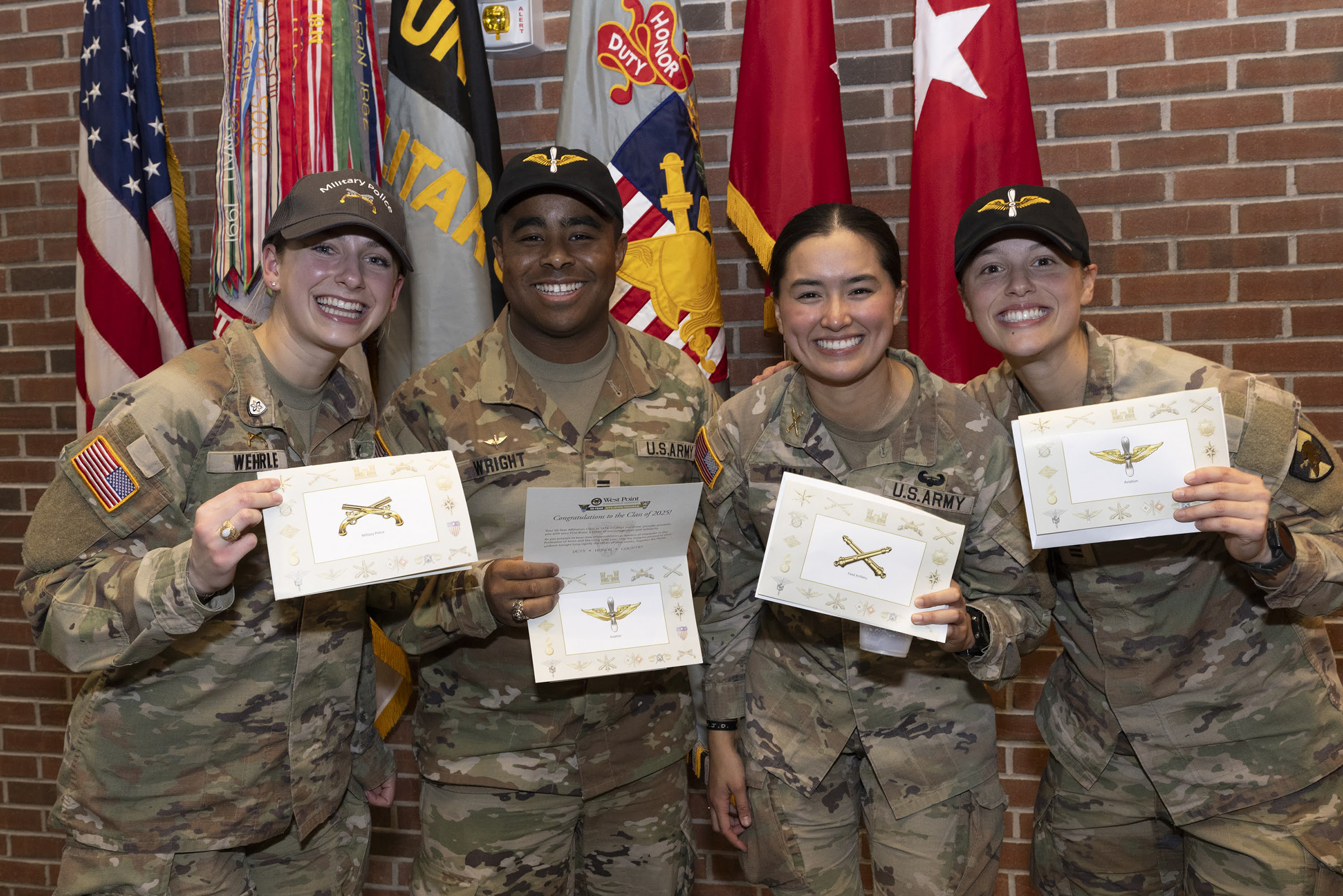 Class of 2025 Cadets receive their branches during Branch Night on Dec. 4 at Eisenhower Hall.  (Photo by Kyle Osterhoudt/USMA PAO)