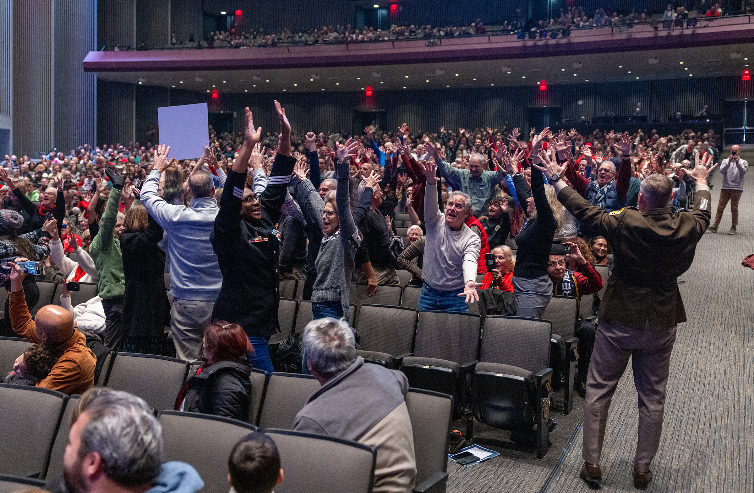 The West Point Band performed its annual holiday concert on Dec. 7-8 at Eisenhower Hall.  (Photo by Eric S. Bartelt/USMA PAO)