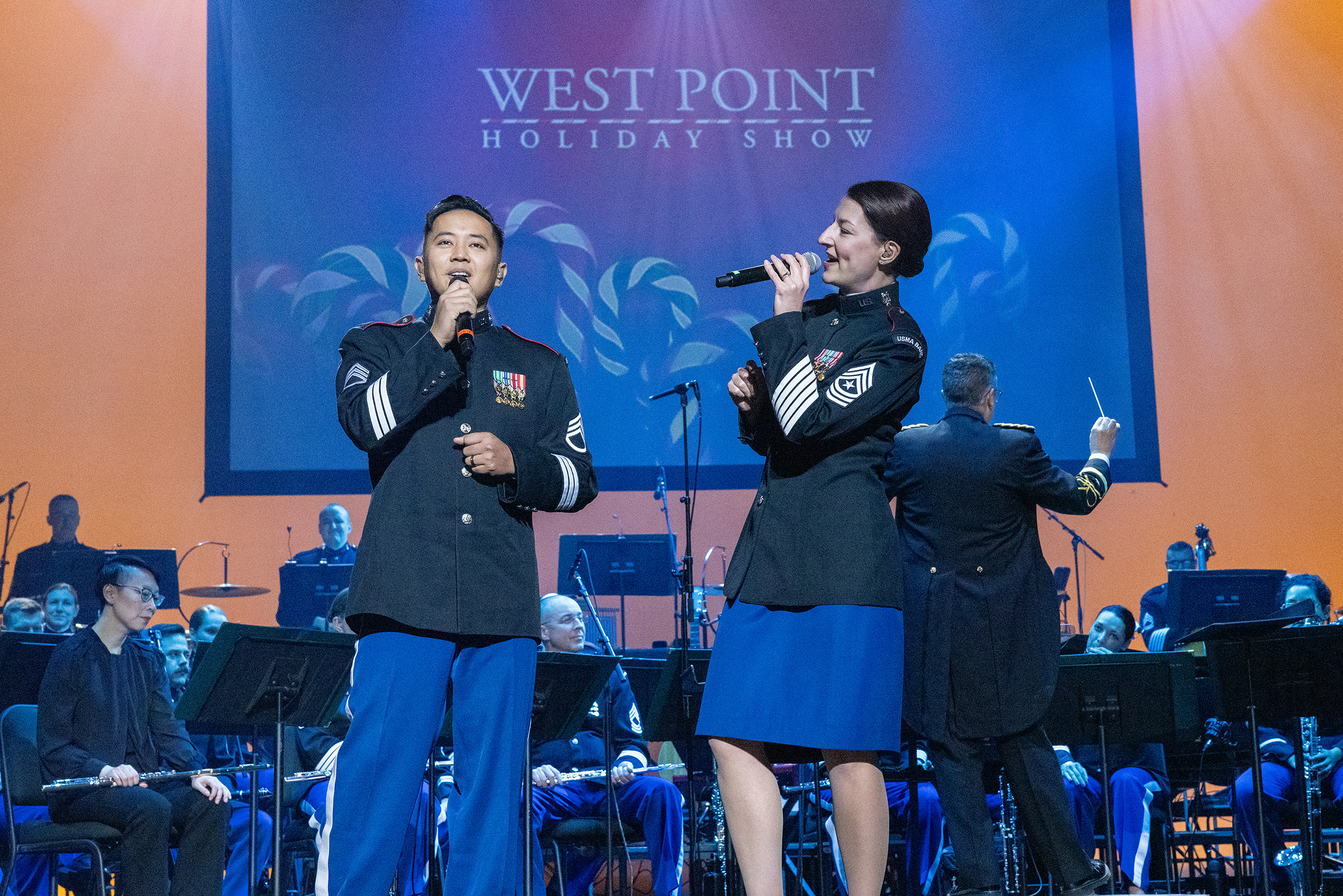The West Point Band performed its annual holiday concert on Dec. 7-8 at Eisenhower Hall.  (Photo by Eric S. Bartelt/USMA PAO)