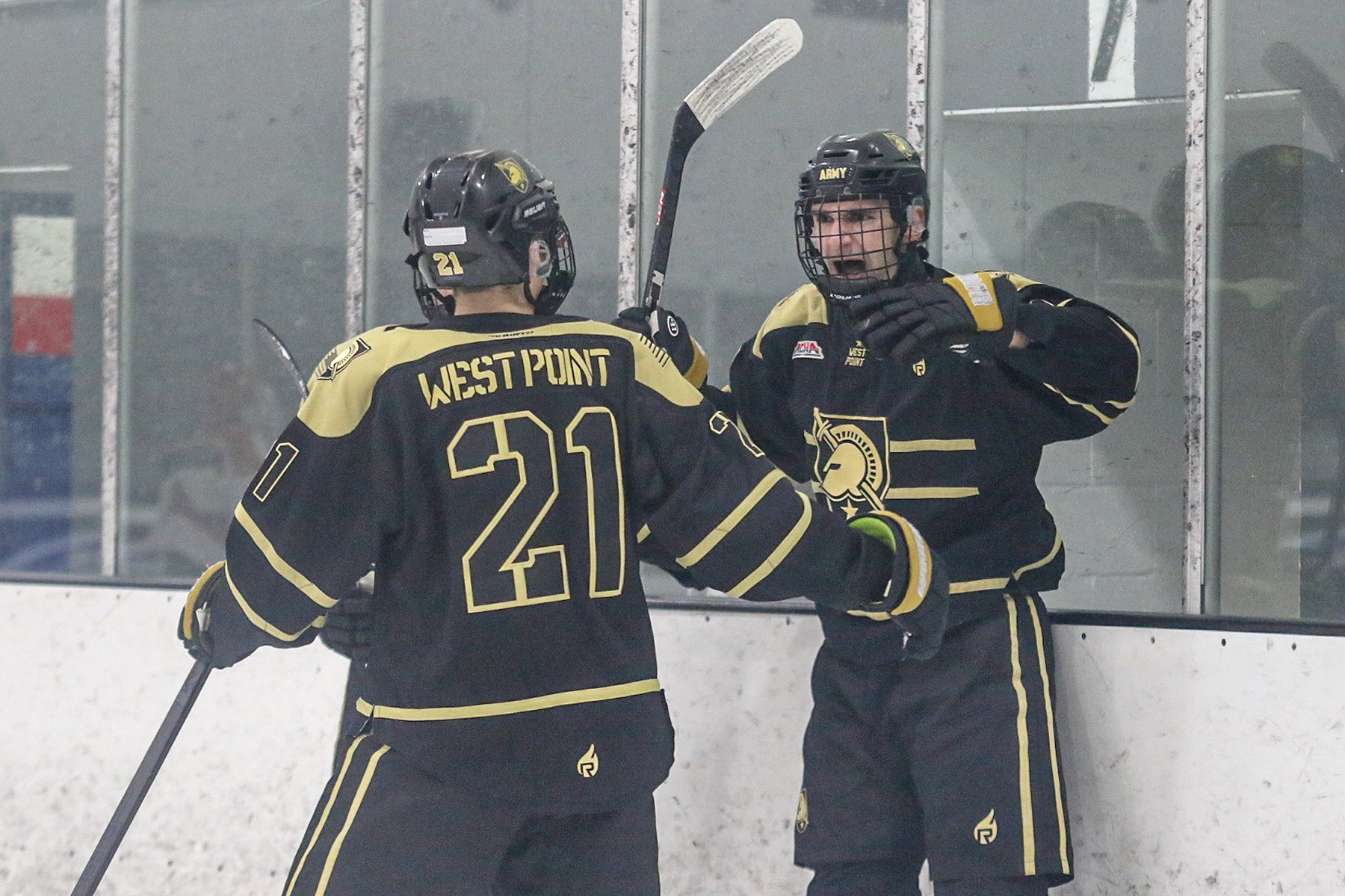 Freshman forward Brock Benson scored his first ACHA goal with 59 seconds left in regulation to lift the West Point Men's Club Hockey Team to a 3-2 victory over D1 Rutgers on Dec. 7 at ProSkate Arena in Monmouth Junction, New Jersey.  (Photo provided by Army West Point Club Hockey Team)