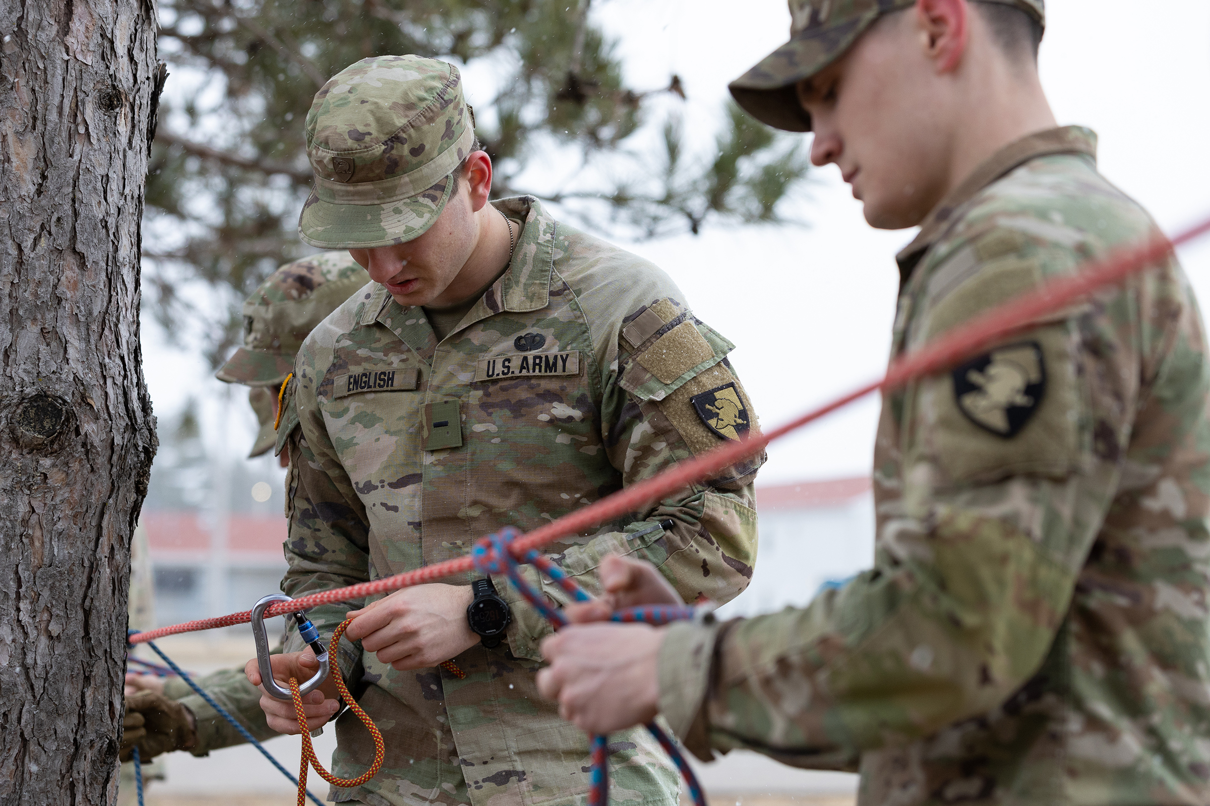 The annual Northern Warfare Challenge, hosted by the Eagle Battalion at University of Wisconsin La Crosse, unfolded with unparalleled intensity and camaraderie on Friday and Saturday, Feb 23-24. Drawing a record 49 teams from coast to coast, this year's event promised to test the mettle of cadets in the crucible of winter survival and endurance.  (Photo by U.S. Army Cadet Command)