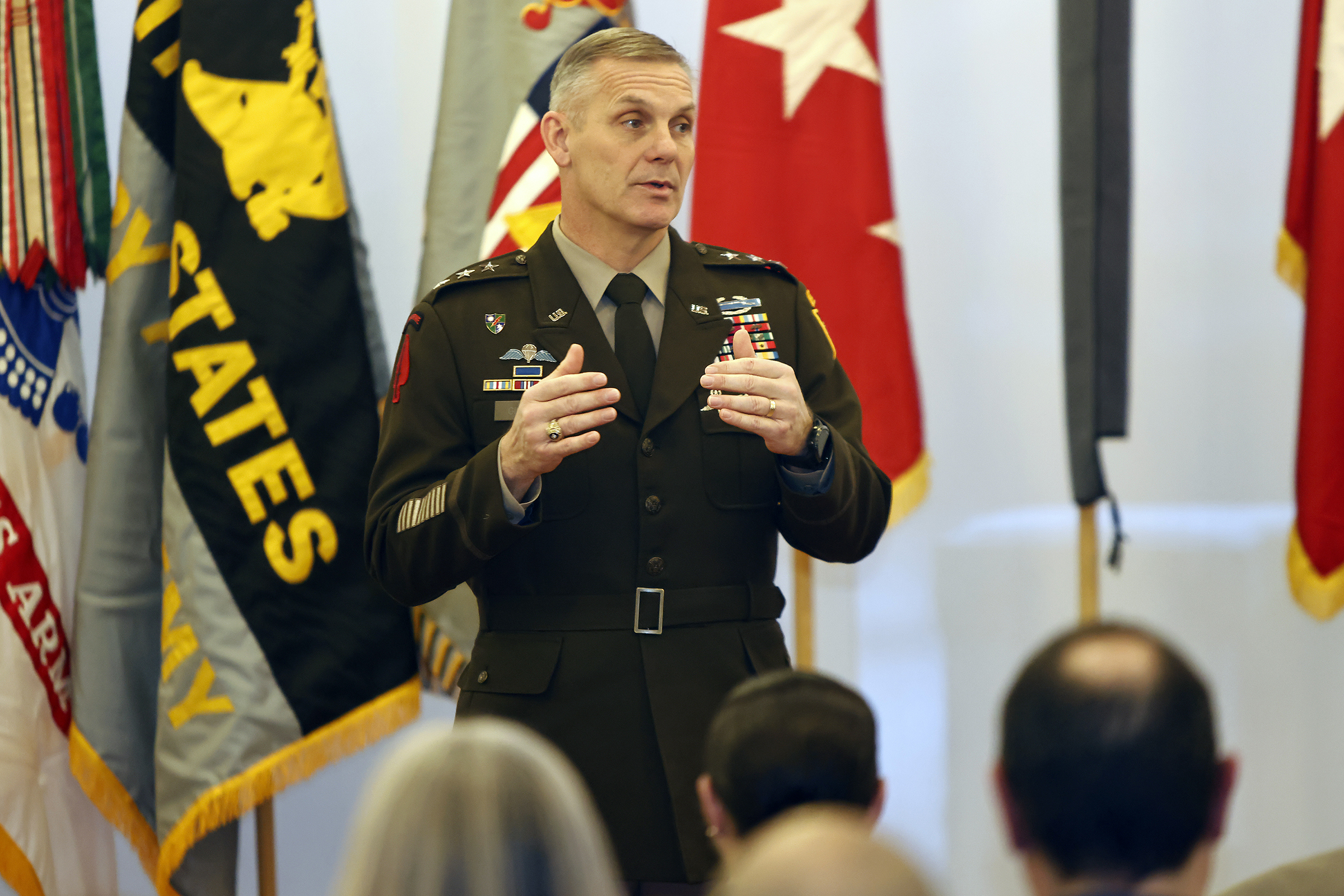 Family, friends, faculty and staff united at the Haig Room in Jefferson Hall Jan. 18 to celebrate the promotion ceremony of U.S. Corps of Cadets (USCC) Commandant, Lori L. Robinson. She was promoted from the rank of brigadier general to major general during a festive time-honored observance that included music, food and a reception hailing the career and future aspirations of the Paterson, N.J., native.