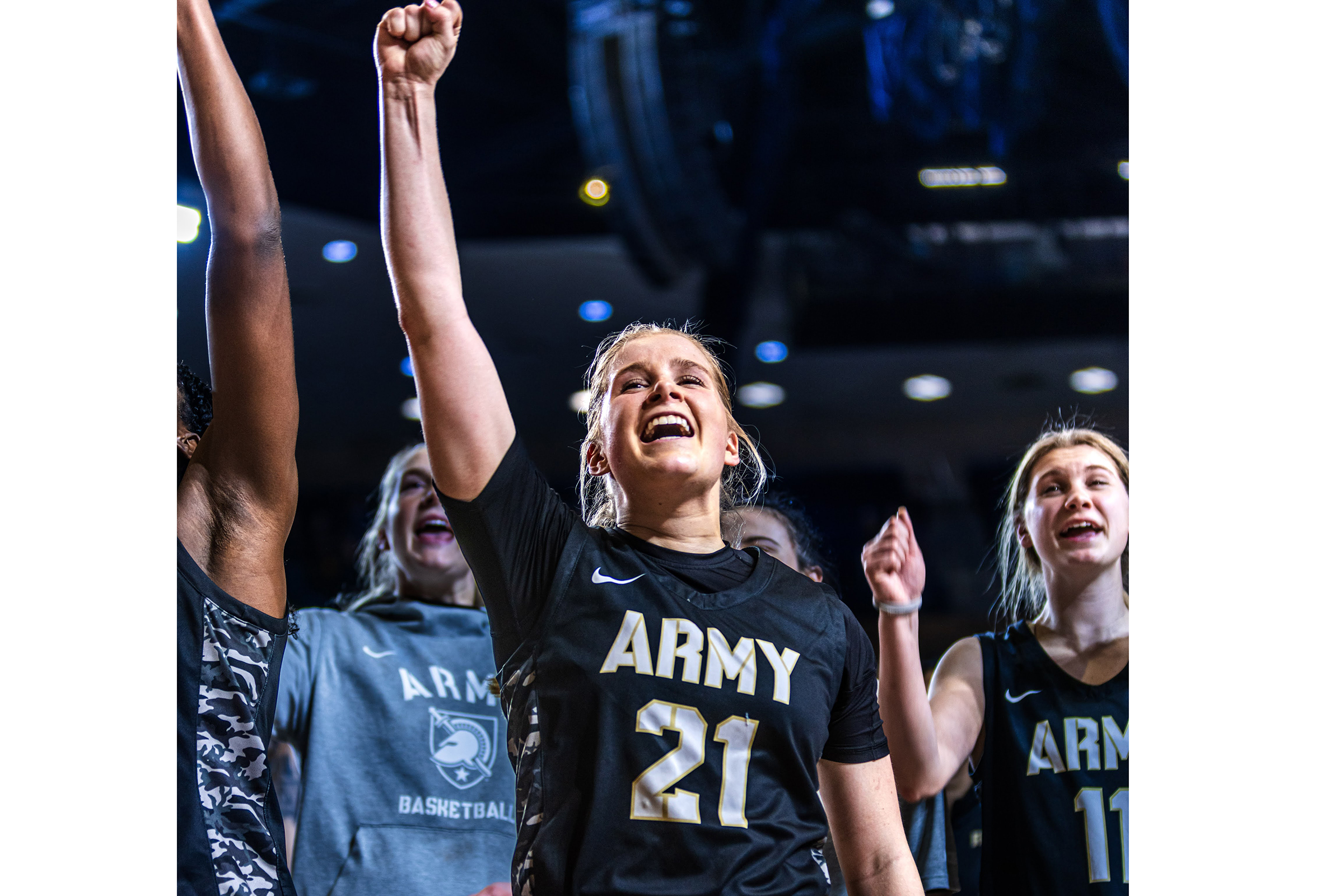 The Army West Point women's basketball team (6-10, 3-3 PL) took down Navy (5-12, 1-5 PL) 66-51 in their first meeting of the season Jan. 20 in Annapolis, Maryland. Trinity Hardy and Lauren Lithgow led the team in scoring with 17 points each. Hardy also led the team in rebounding with nine as Lithgow was just behind her with seven.    (Photo by Class of 2026 Cadet Connor Faherty)