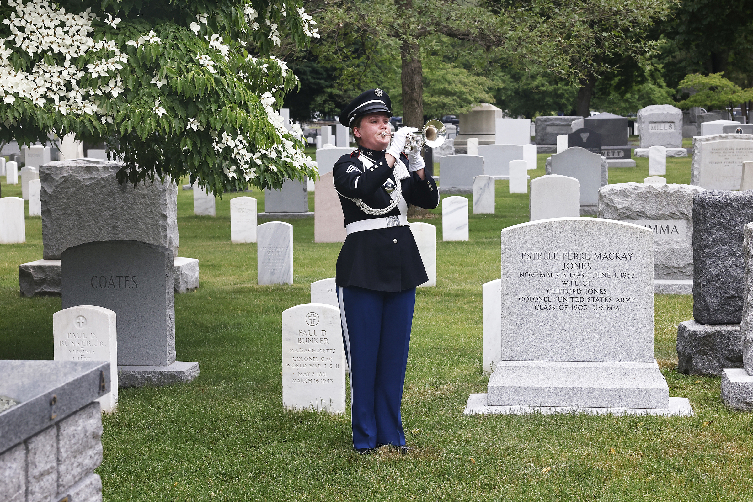 The U.S. Military Academy in concert with the 82nd Airborne Division Association of New Hartford and the Greater Hartford Lt. Gen. James Gavin Chapter commemorated the 80th anniversary of D-Day and the legacy of Gavin with a wreath-laying ceremony at Gavin's gravesite on June 6 at the West Point Cemetery.   (Photo by Eric S. Bartelt/USMA PAO)