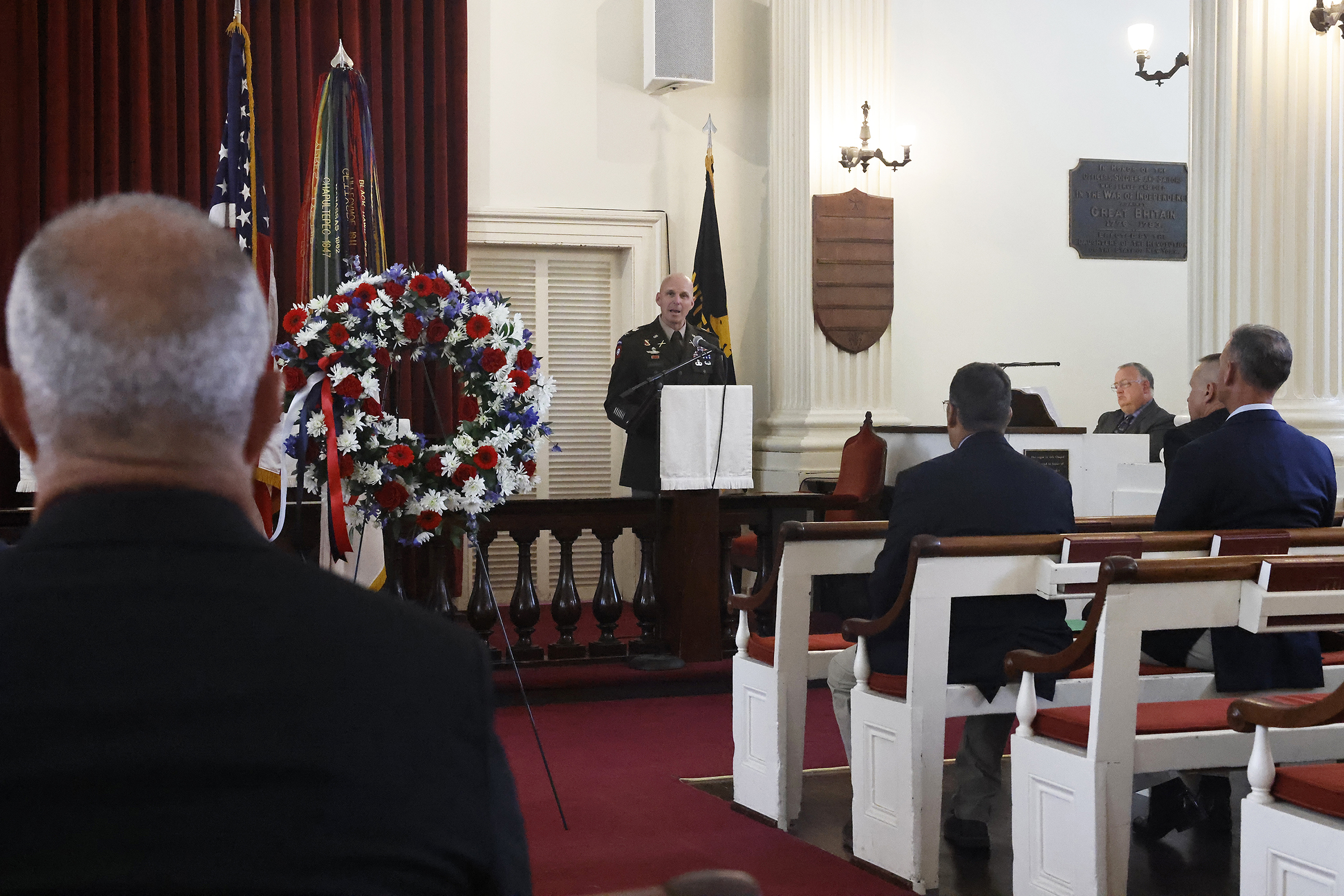 The U.S. Military Academy in concert with the 82nd Airborne Division Association of New Hartford and the Greater Hartford Lt. Gen. James Gavin Chapter commemorated the 80th anniversary of D-Day and the legacy of Gavin with a wreath-laying ceremony at Gavin's gravesite on June 6 at the West Point Cemetery.   (Photo by Eric S. Bartelt/USMA PAO)