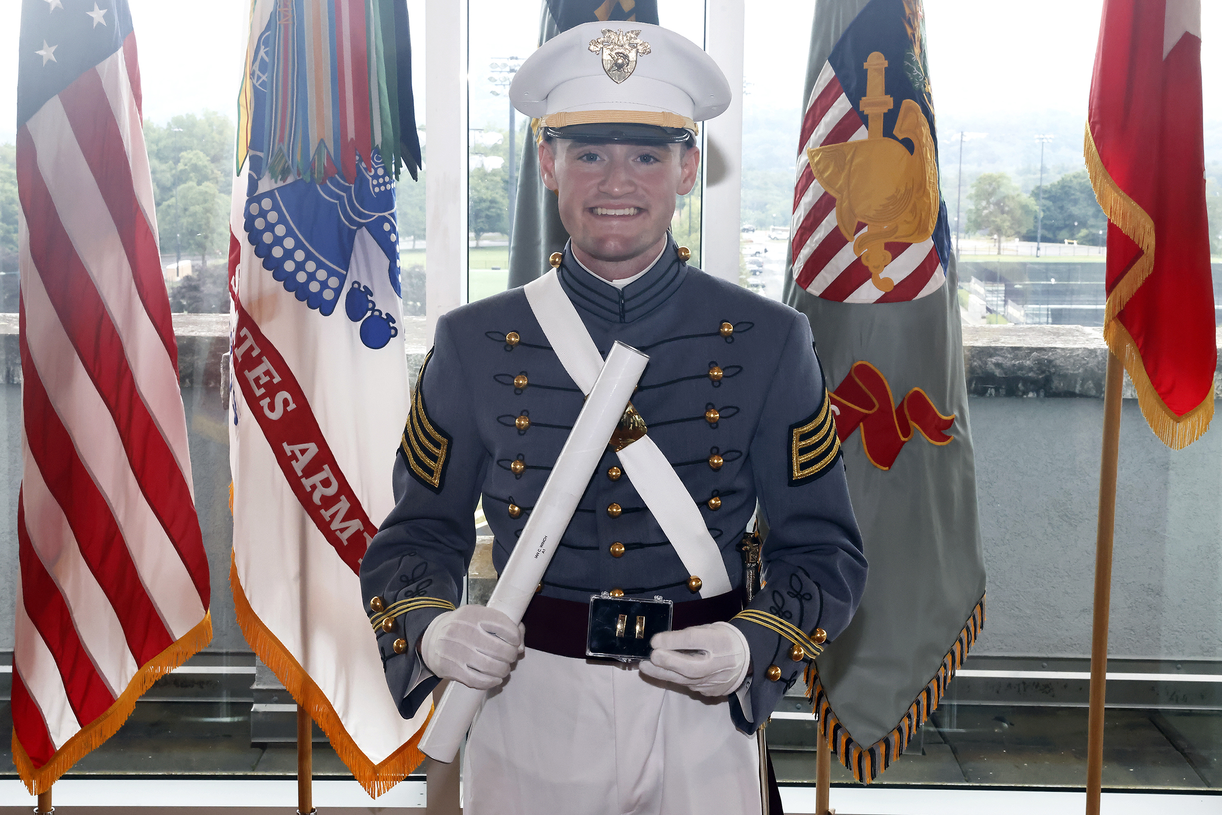 The U.S. Military Academy hosted the Graduation and Commissioning Ceremony of three members of the USMA Class of 2024. Class of 2024 Cadets Banjamin Guerrieri, Julian Sanchez and Ian Winch graduated and are now second lieutenants and members of the Long Gray Line. USMA Superintendent Lt. Gen. Steven Gilland made the graduation address during the ceremony. (Photo by Eric S. Bartelt/USMA PAO)